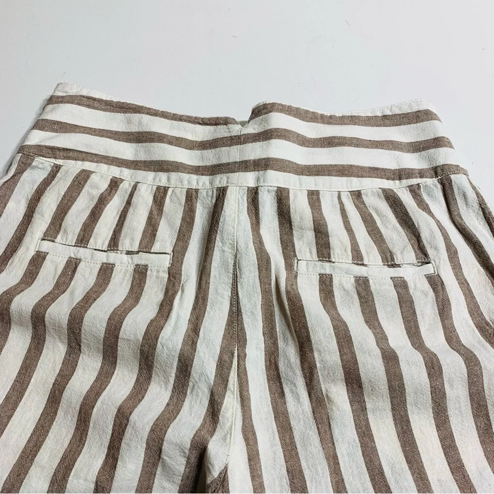 Antropology linen blend high waist striped pants - Picture 6 of 12